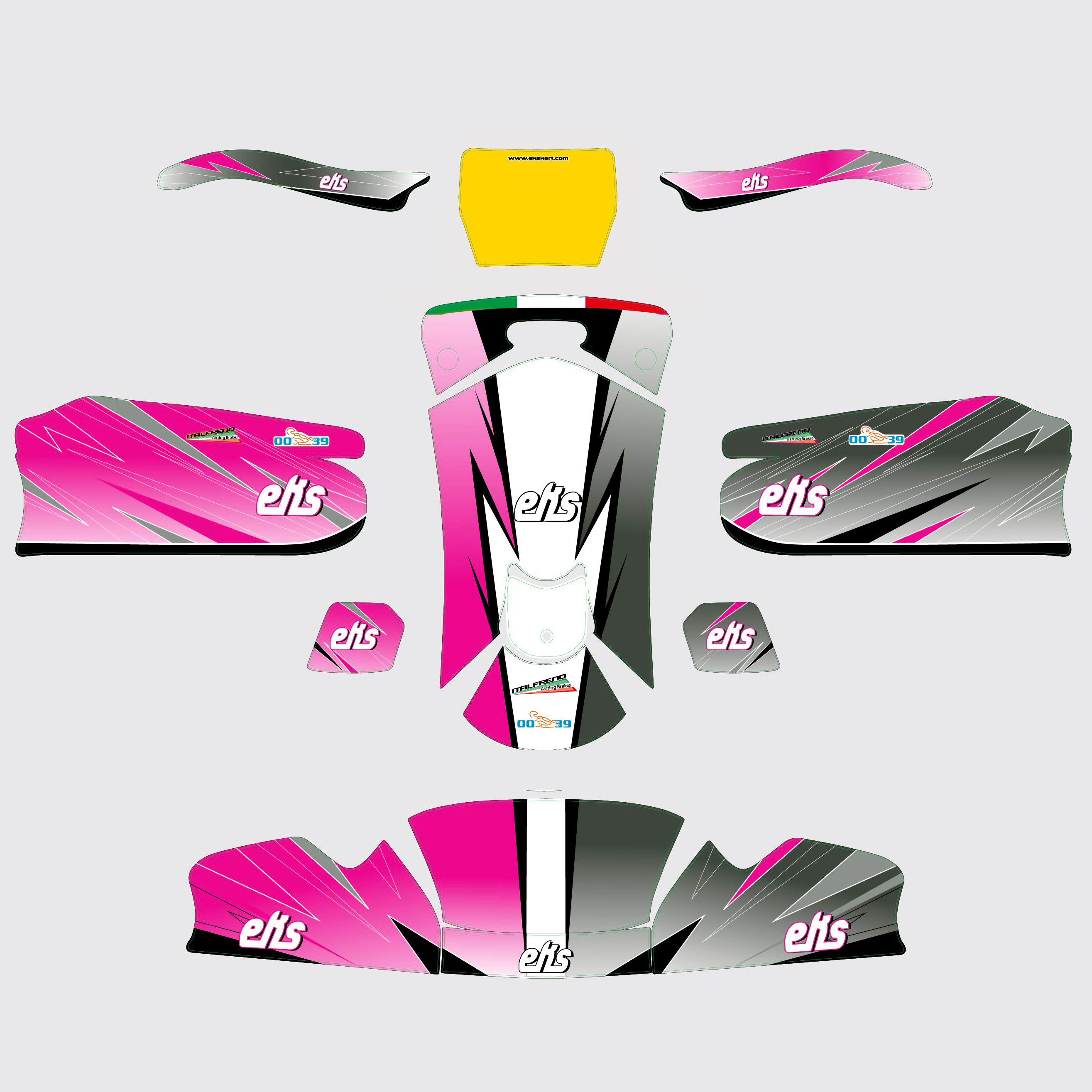 EAGLE123P - SET ADESIVI 2025 EKS PER CARENATURA MK20/27 ROSA